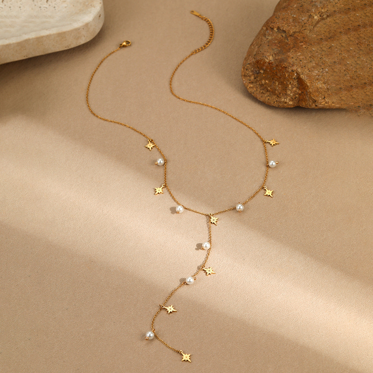High-end fringe imitation pearl Y-shaped chain necklace