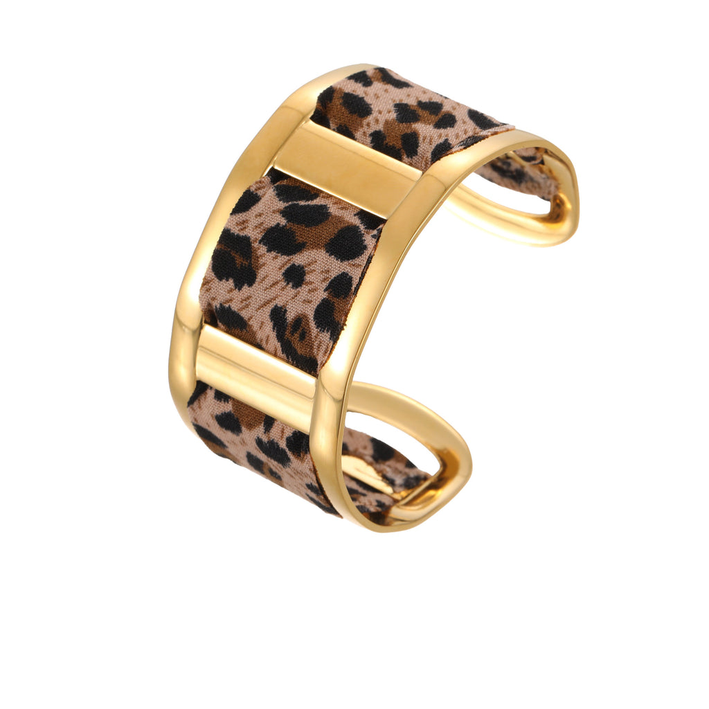 Leopard-print ribbon bracelet