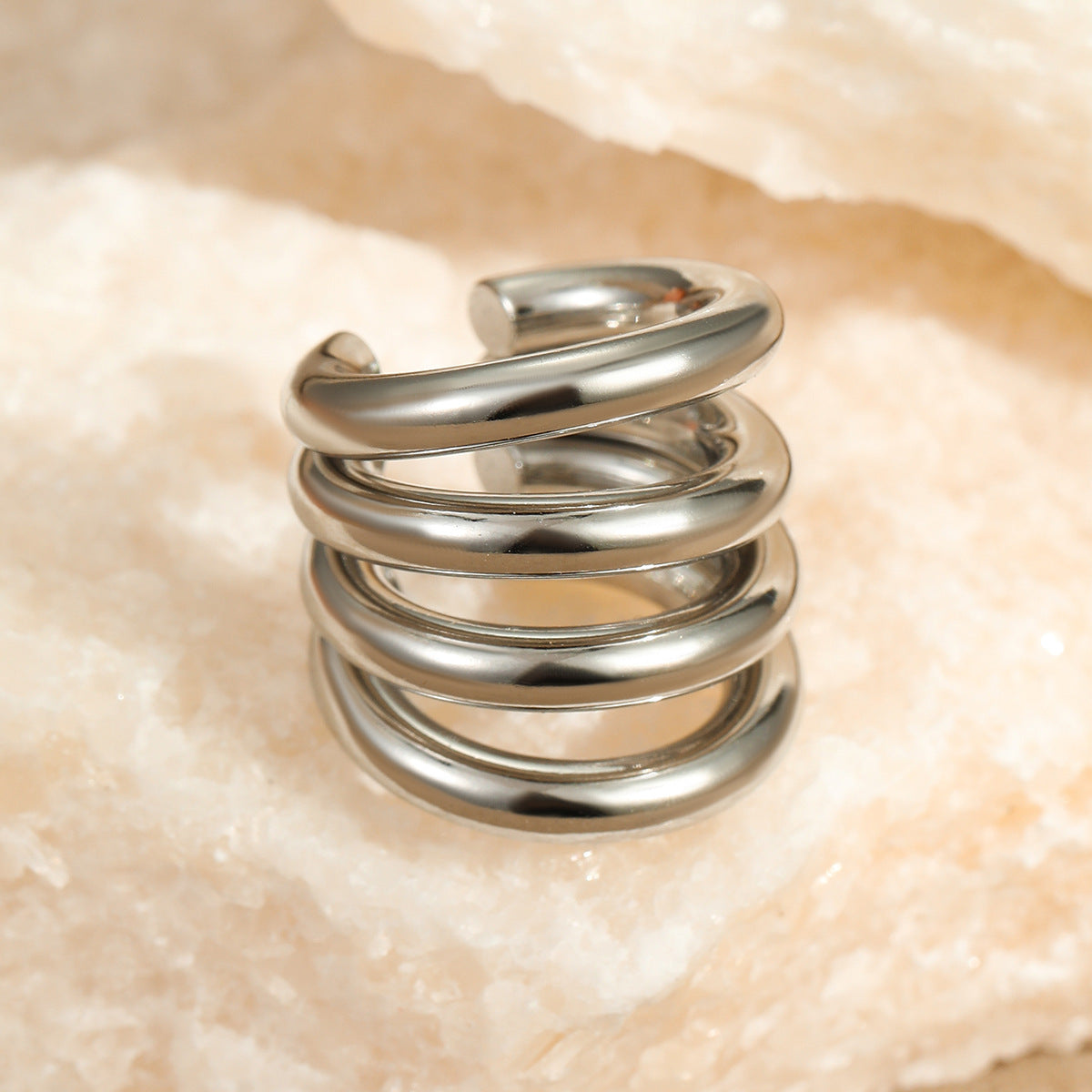 C-shaped multi-layer ear clips with no ear holes or ear bone clips