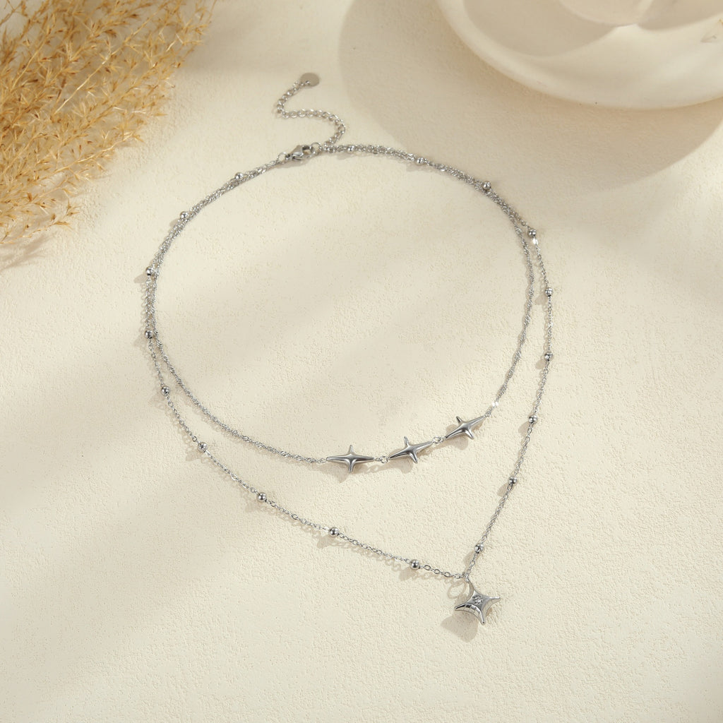 Double-layered, elegant, and luxurious collar chain