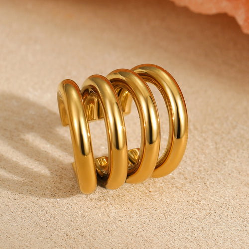 C-shaped multi-layer ear clips with no ear holes or ear bone clips