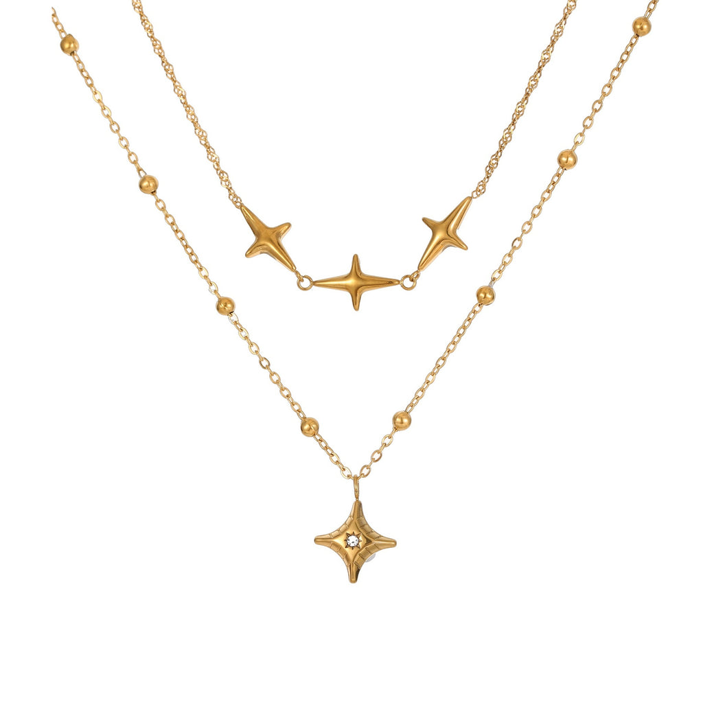 Double-layered, elegant, and luxurious collar chain