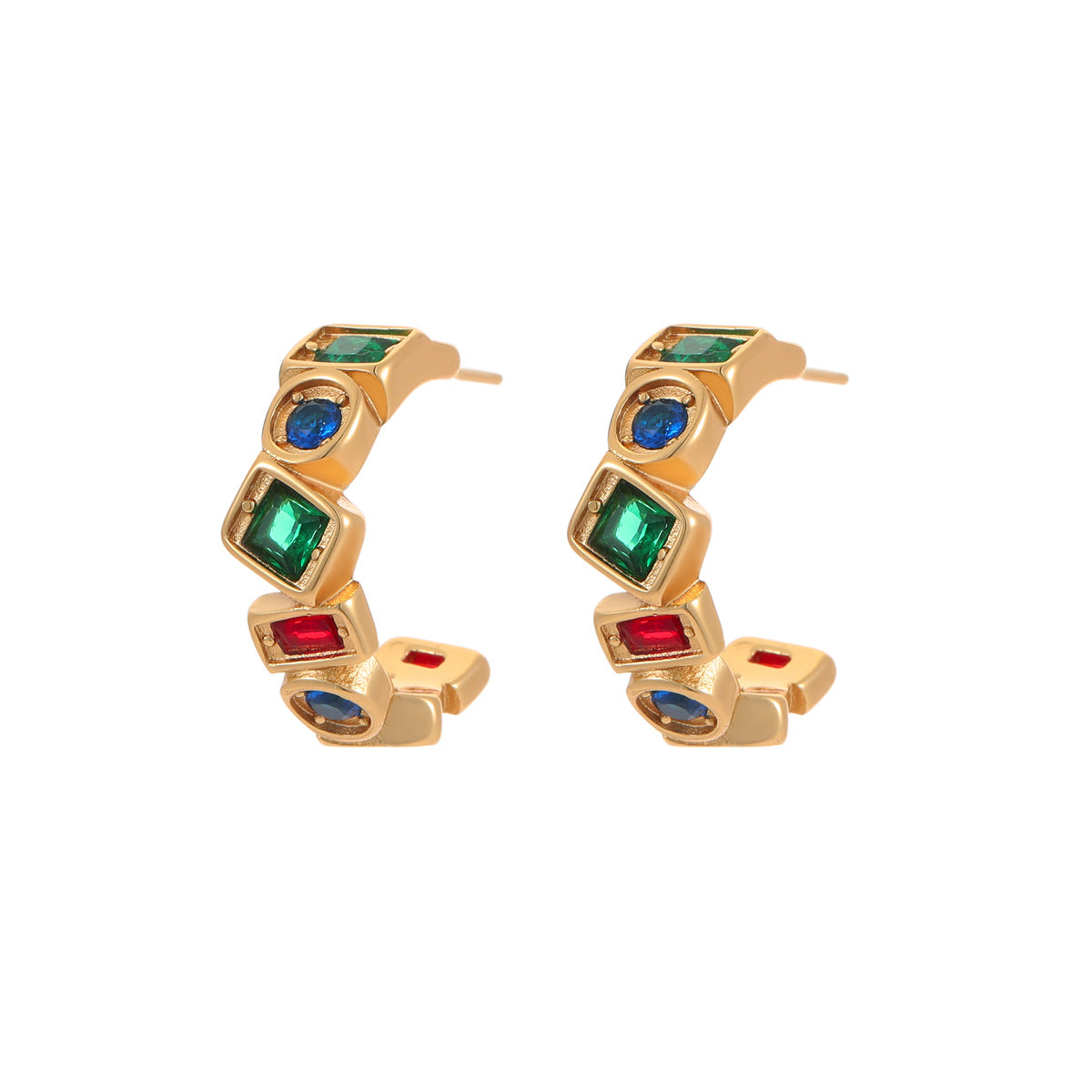 High-end colored zircon earrings
