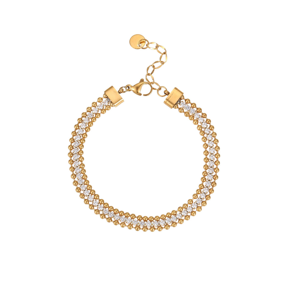 Diamond-encrusted chain bracelet