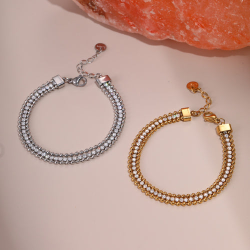 Diamond-encrusted chain bracelet