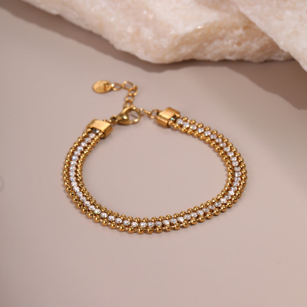 Diamond-encrusted chain bracelet