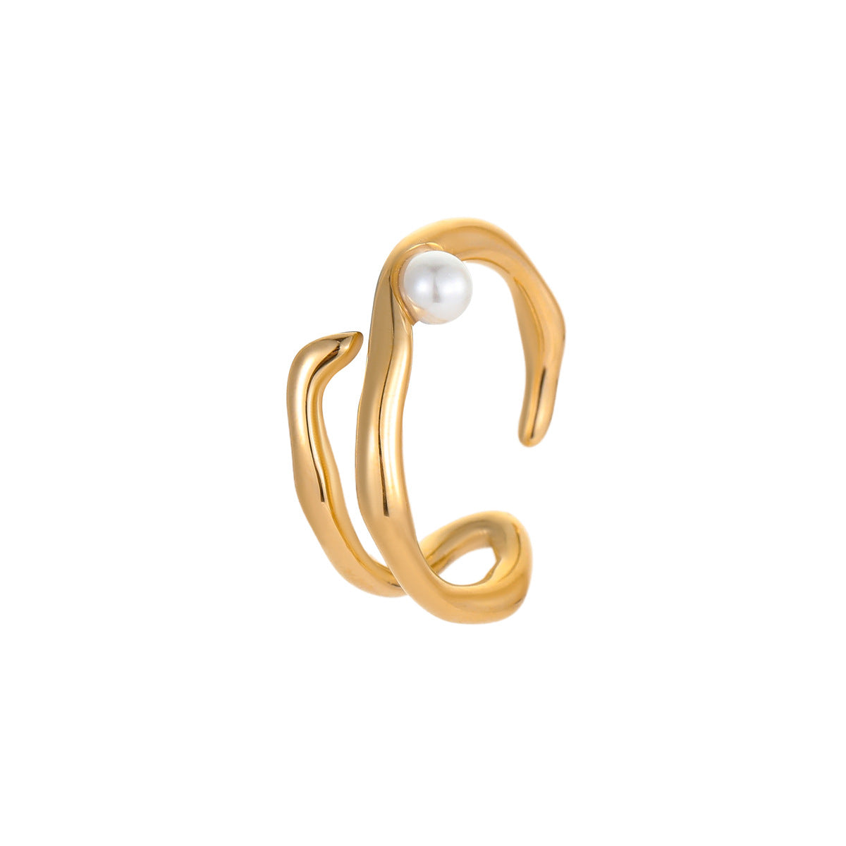 Geometric, irregular-shaped ring design